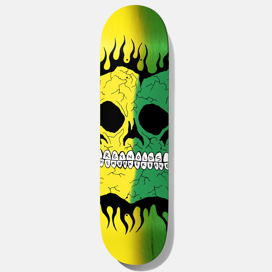 Baker Skateboards Andrew Reynolds Rasta Skull Deck - 8.38 (B2 Squared Shape)