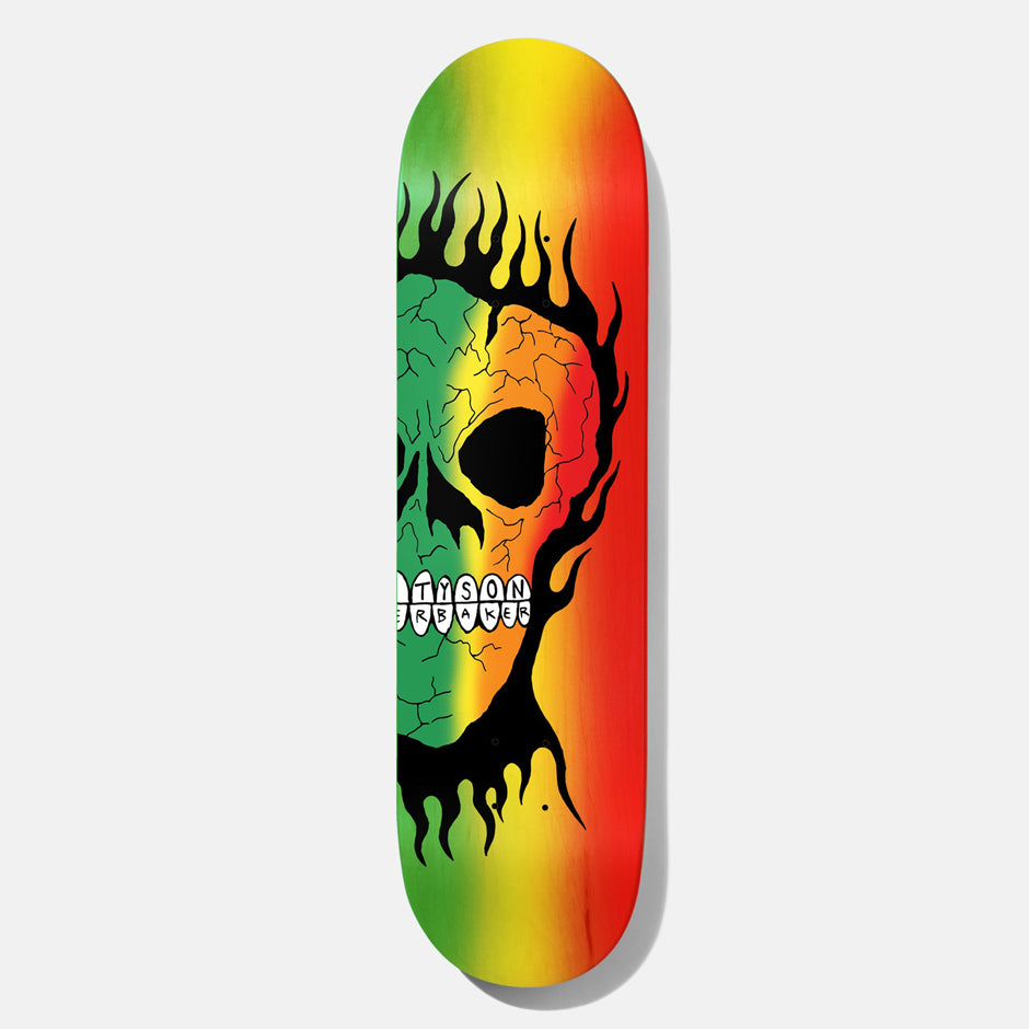 Baker Skateboards Tyson Rasta Skull Deck - 8.25 (B2 Squared Shape)