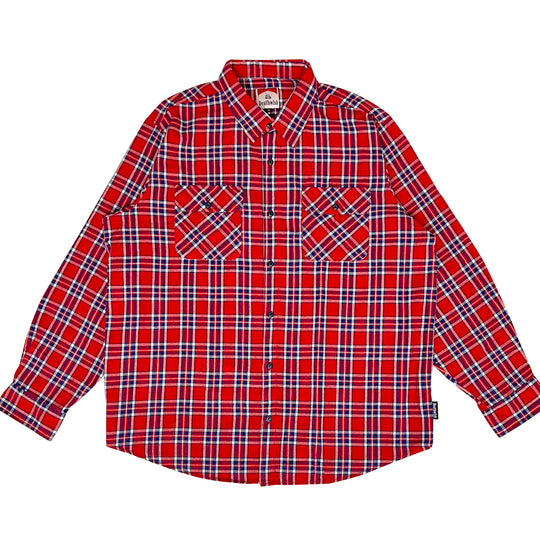 Deathwish Skateboards Classic Flannel Button Up Shirt - Red/Blue