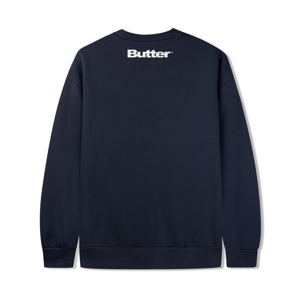 お得セット Felt Logo Records Note Blue x Goods Butter Applique Navy - Crewneck トップス