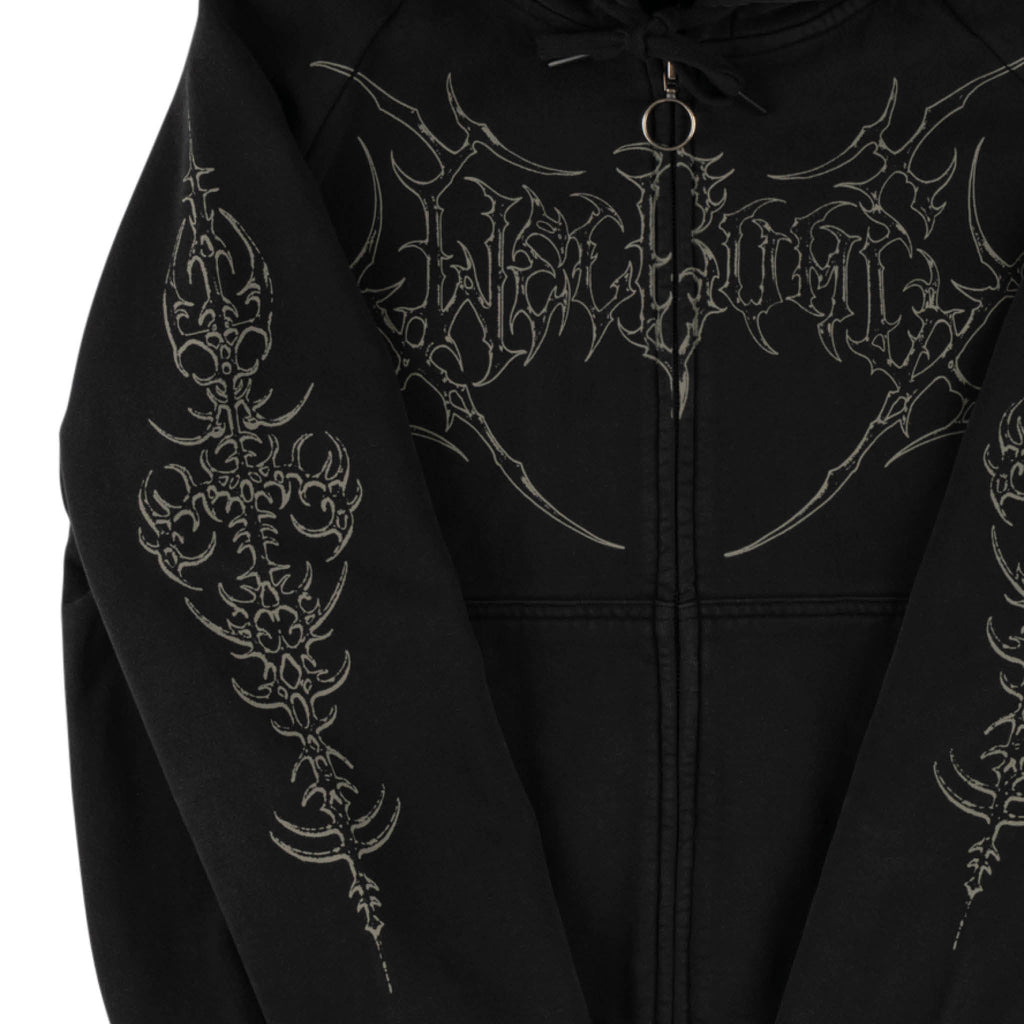 Welcome Skateboards Grapple Cropped Pigment-Dyed Zip Hoodie Wth