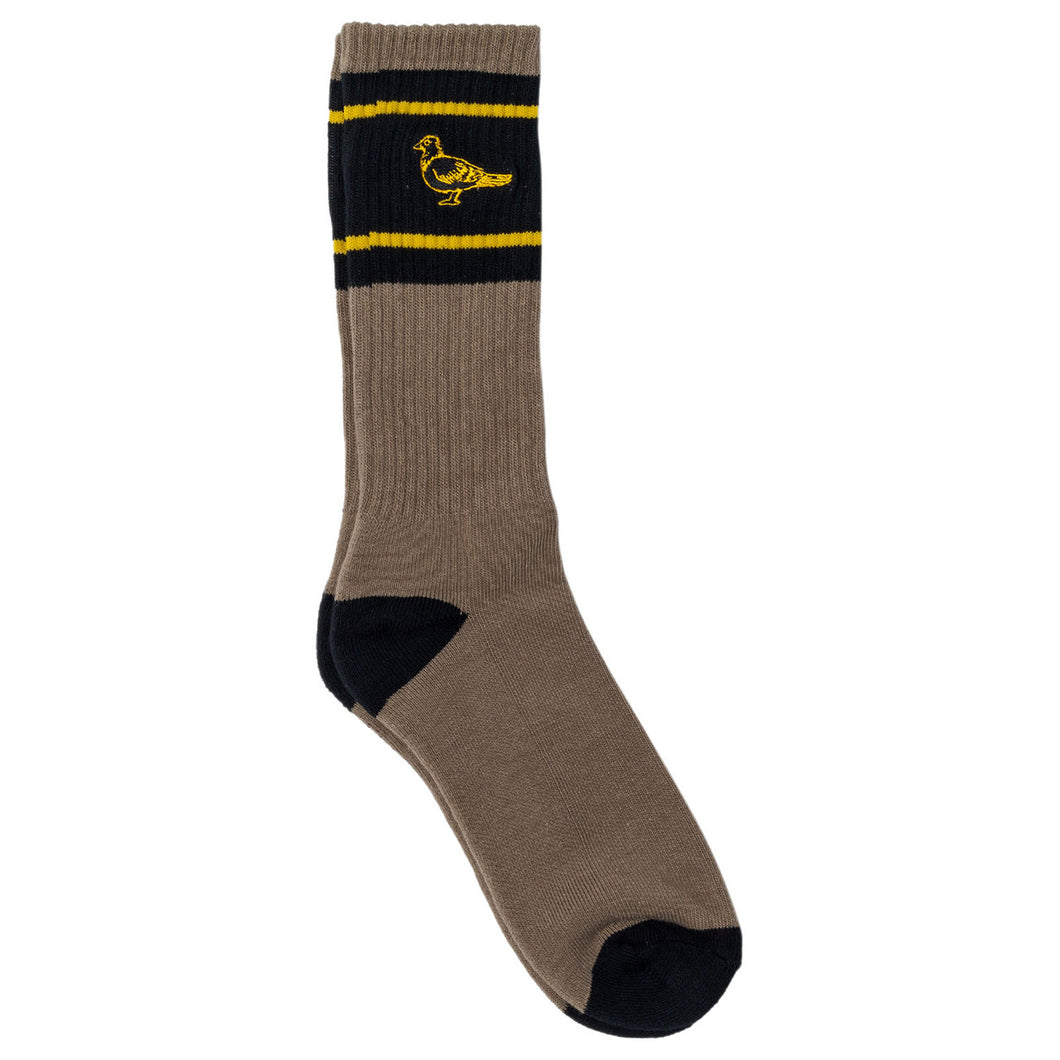 Anti Hero Basic Pigeon Embroidered Socks - Bronze / Black / Gold