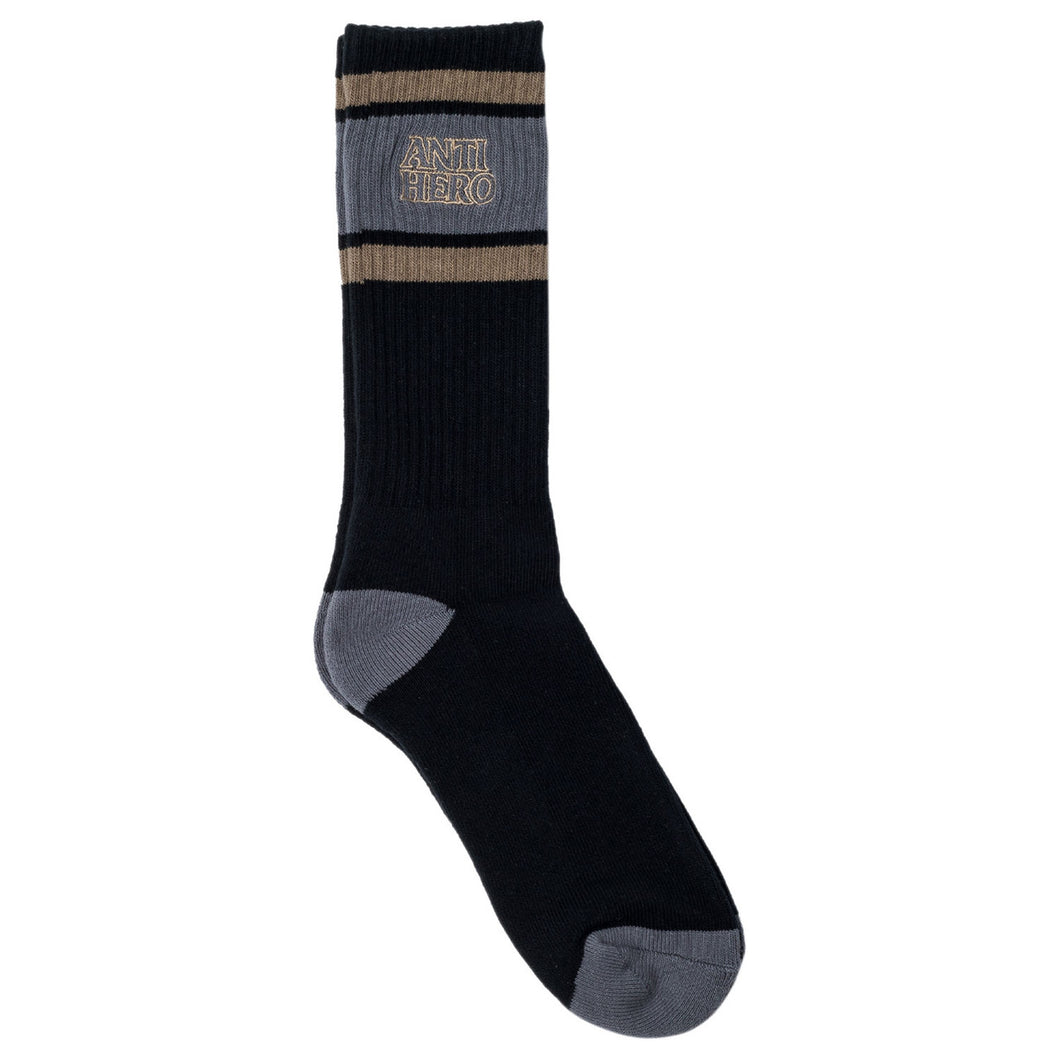 Anti Hero Blackhero Outline Embroidered Socks - Black / Bronze / Charcoal