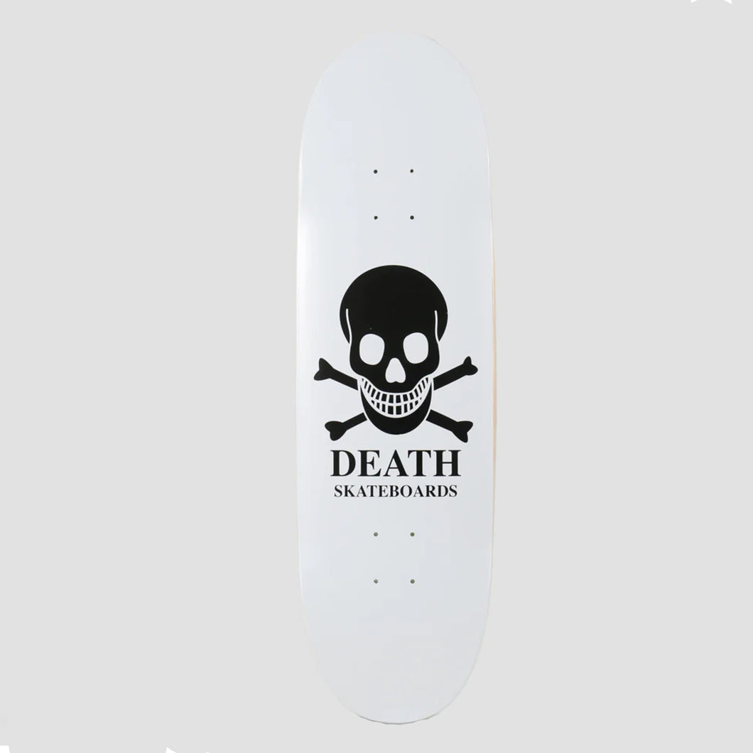 Death Skateboards OG Skull 90's Lozenge Shape Skateboard Deck White/Black - 9.1