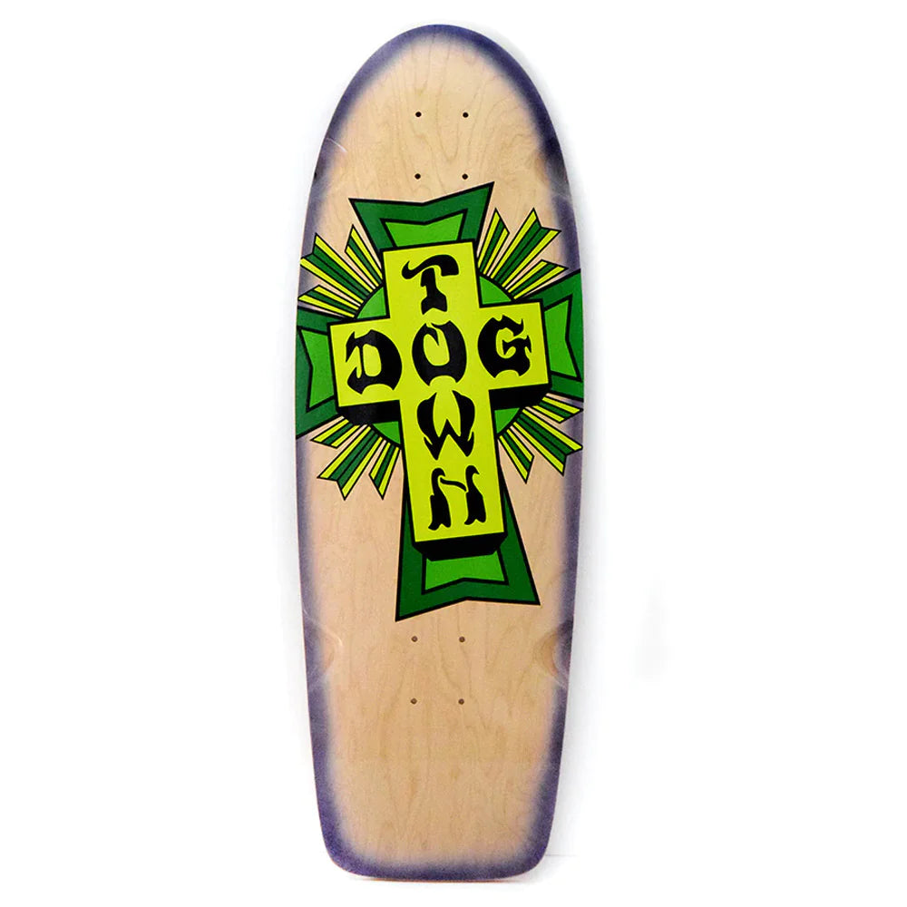 Dogtown Cross Logo 70s Classic Skateboard Deck 10.0 x 30.0 - Natural / Purple Fade / Green Cross
