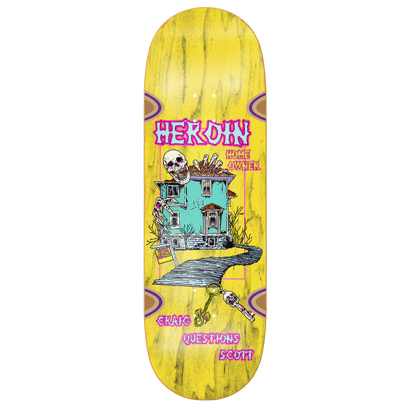 Heroin Skateboards Craig Questions Die Tonight Skateboard Deck - 10.0 (Assorted Veneers)