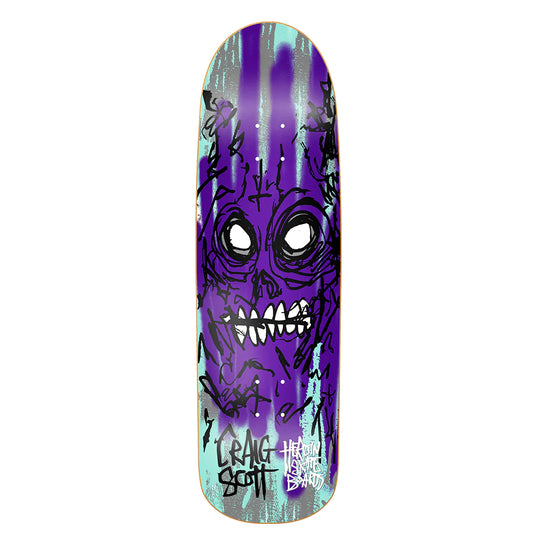 Heroin Skateboards Craig Questions Savages Skateboard Deck - 9.0