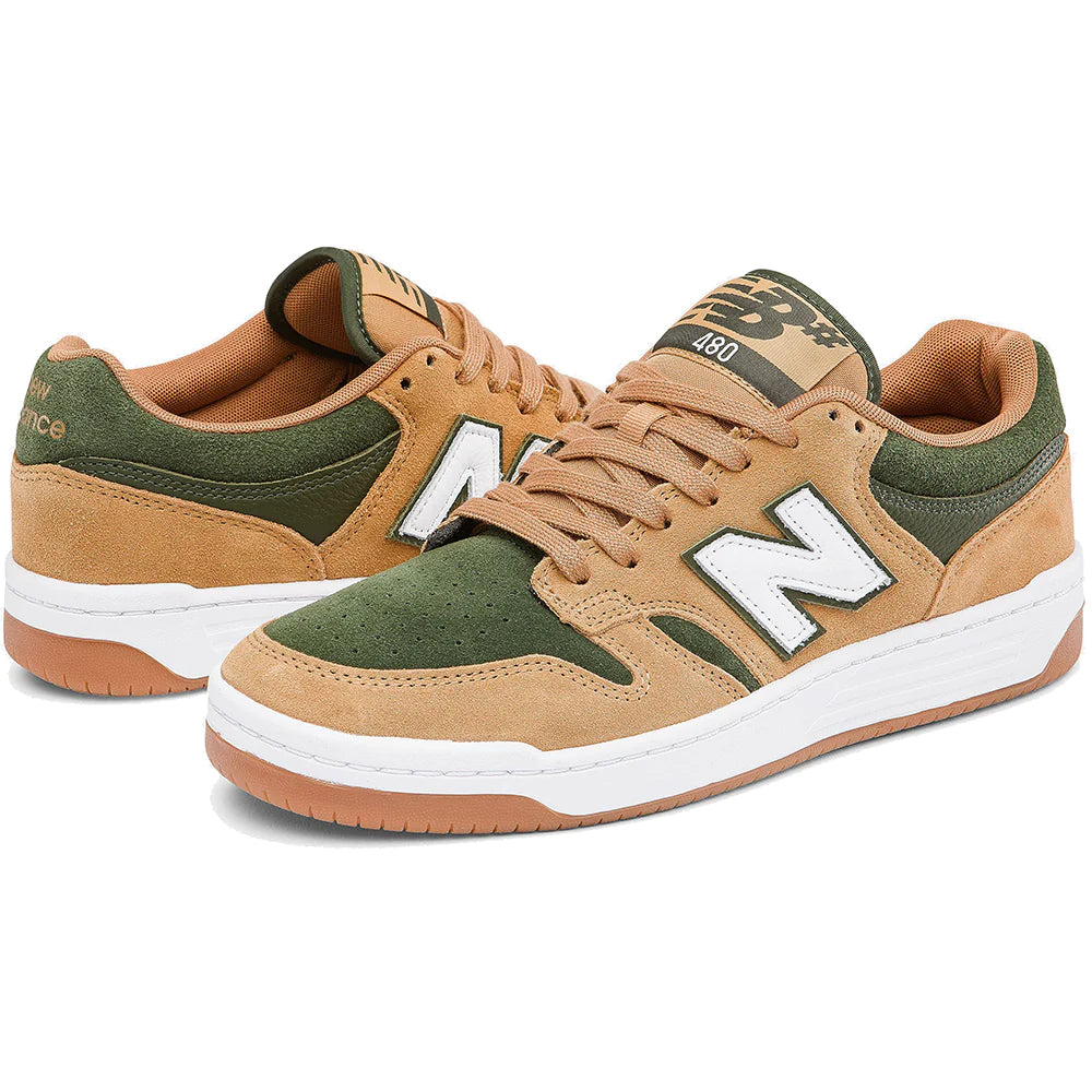 New Balance Numeric 480 Skateboard Shoes White / Orange Slugger Skate Store