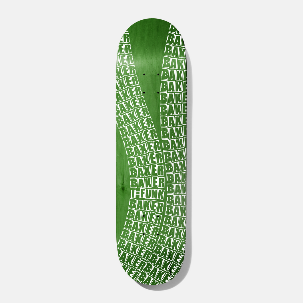 Baker Skateboards T Funk Wavy Green Skateboard Deck - 8.625