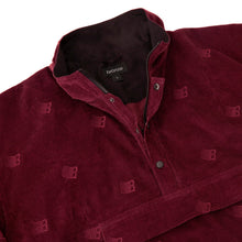 Bronze 56K Allover Embroidered Anorak 1/4th Pullover Sweatshirt - Maroon