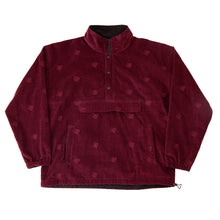 Bronze 56K Allover Embroidered Anorak 1/4th Pullover Sweatshirt - Maroon