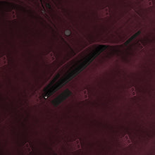 Bronze 56K Allover Embroidered Anorak 1/4th Pullover Sweatshirt - Maroon