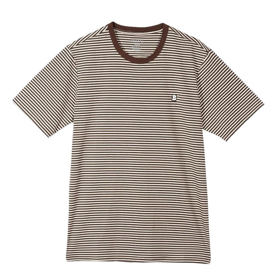 Baker Skateboards Capital B Striped T-Shirt - Brown/Off White