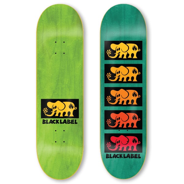 Black Label Skateboards Elephant Stacked Skateboard Deck - 8.25 (Random Colour Wood Stain)