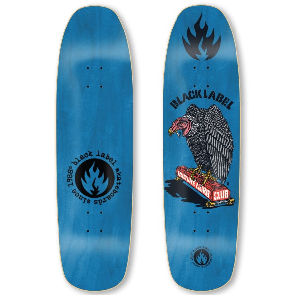 Black Label Skateboards Vulture Curb Club Skateboard Deck - 8.88 (Blue Stain)