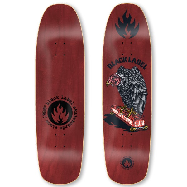 Black Label Skateboards Vulture Curb Club Skateboard Deck - 8.88 (Burgundy Stain)