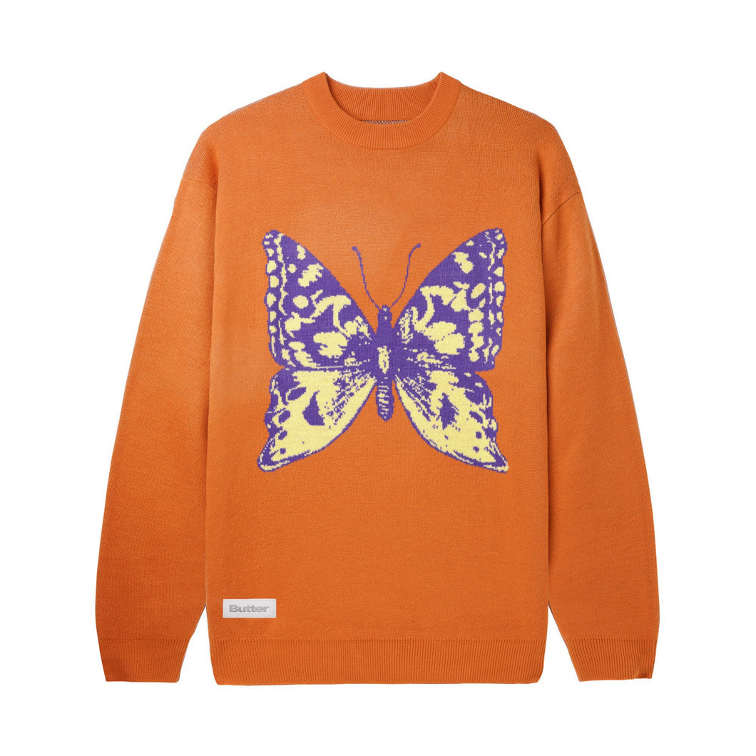 Butter Goods Butterfly Knit Sweater - Burnt Orange