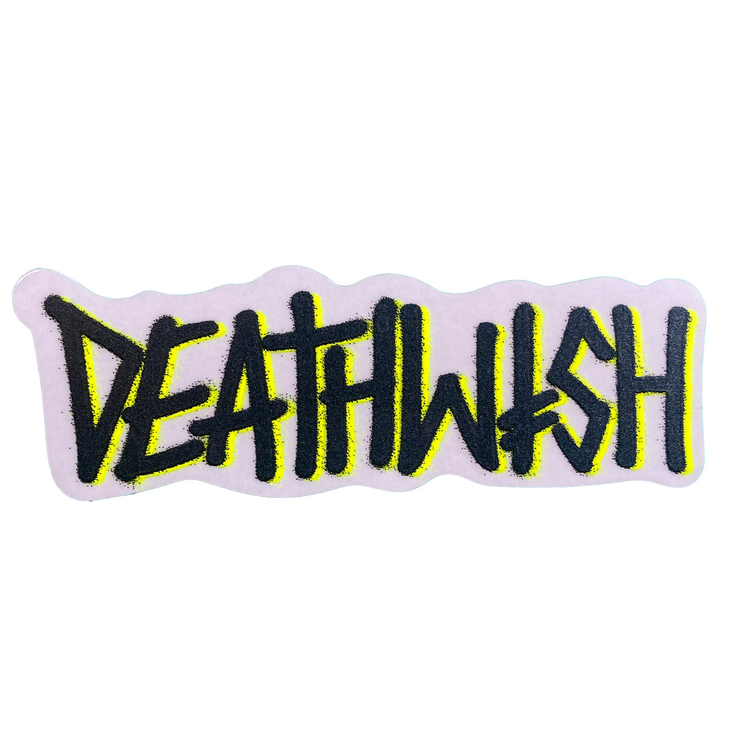 Deathwish Skateboards - Deathspray Sticker - Yellow/Pink