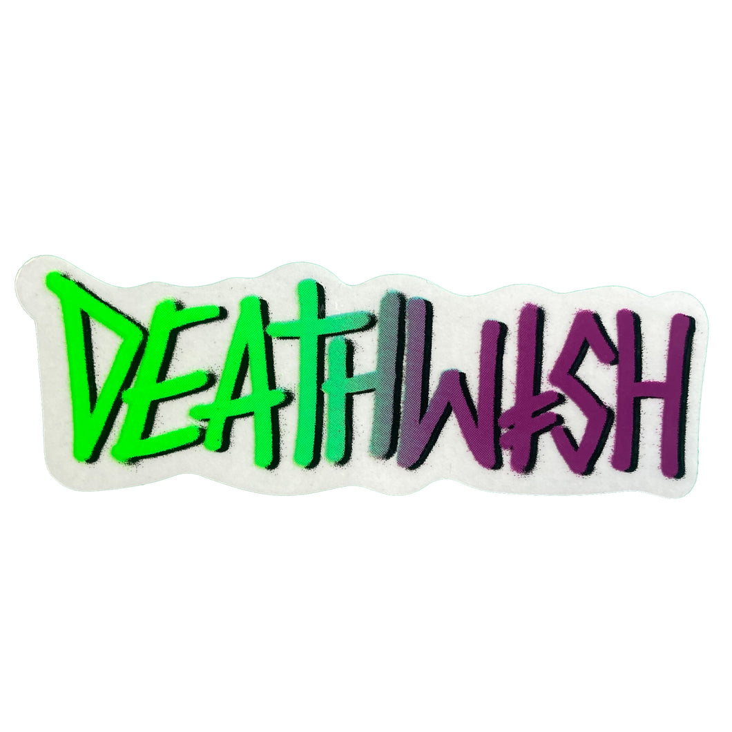 Deathwish Skateboards - Deathspray Sticker - Green/Purple Fade