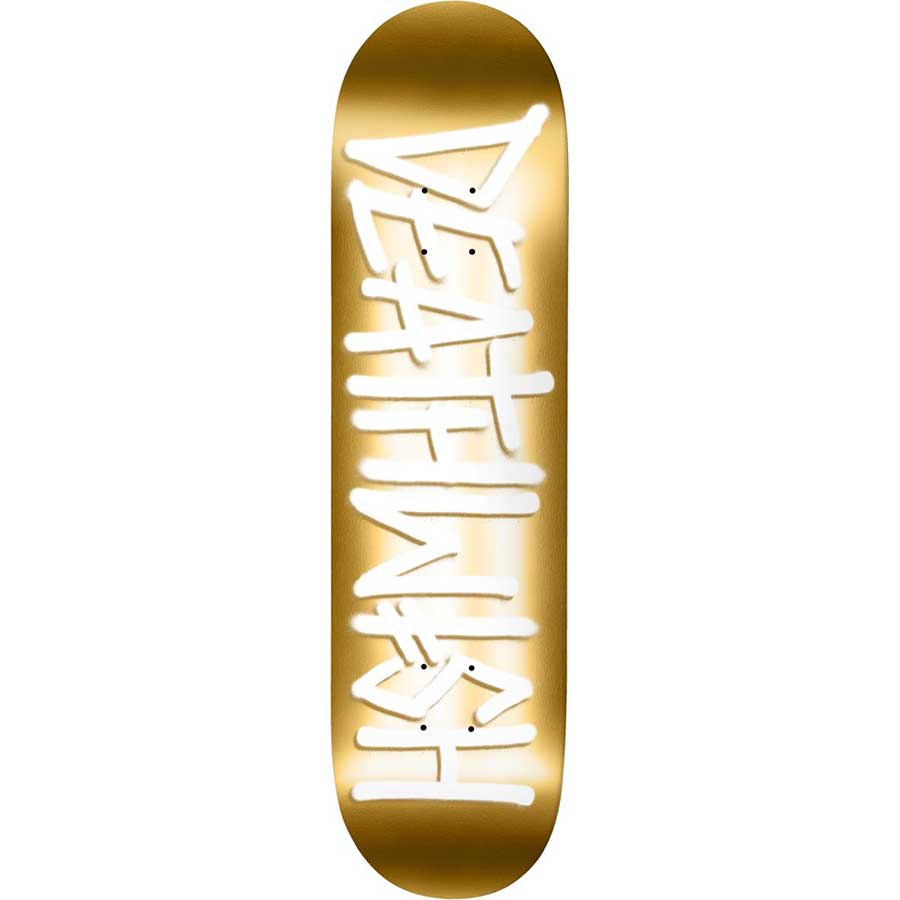 Deathwith Skateboards Deathspray Skateboard Deck Gold/White - 8.25