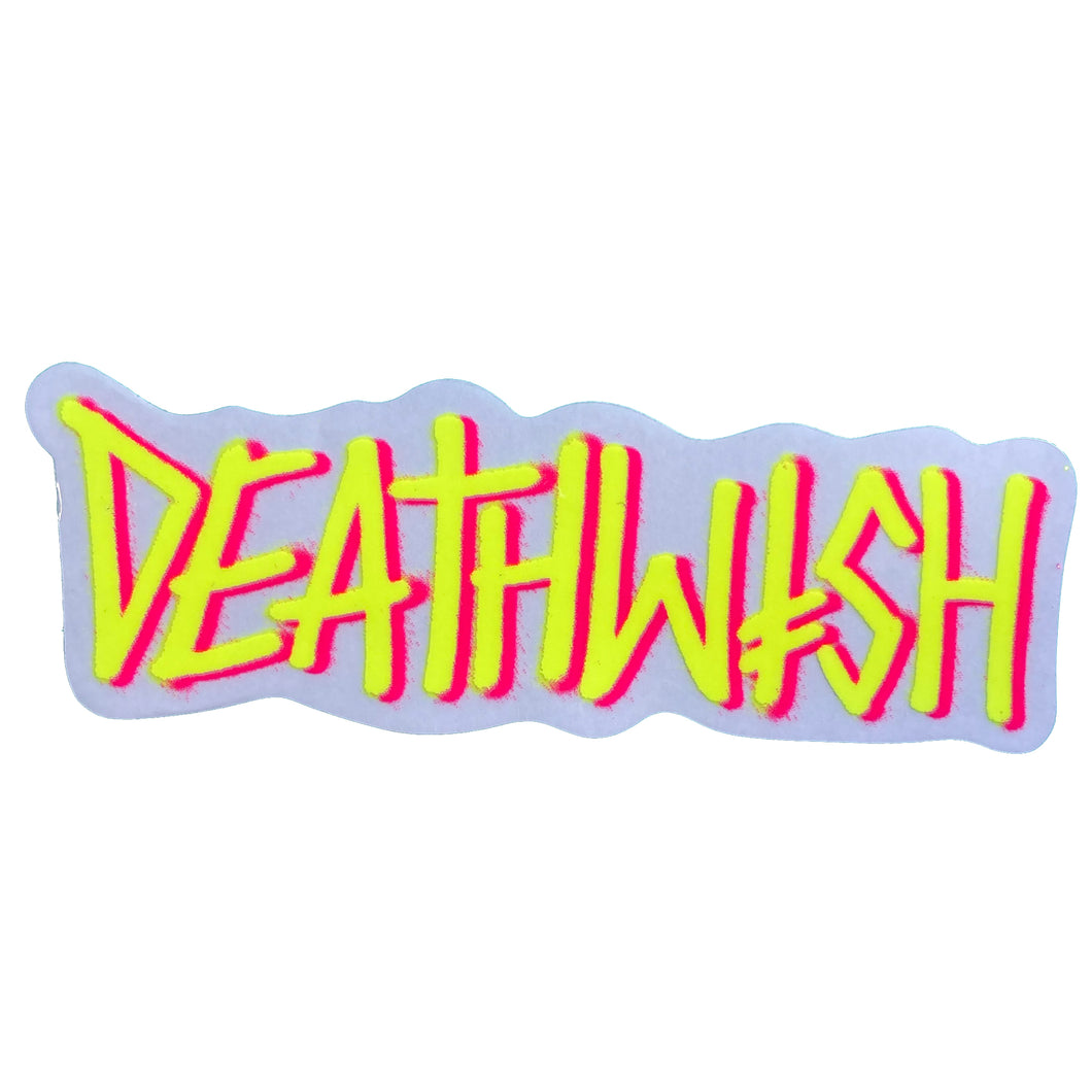 Deathwish Skateboards - Deathspray Sticker - Yellow/Pink