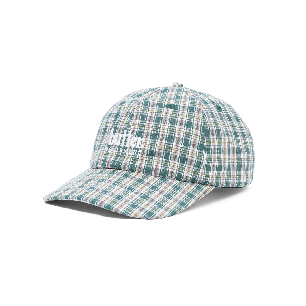 Butter Goods Equipment Plaid 6 Panel Cap - Forest Green