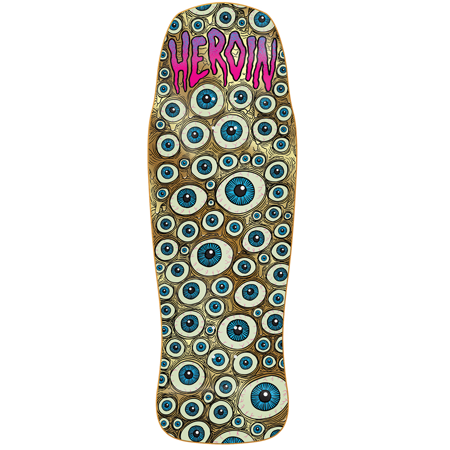 Heroin Skateboards Eyeballer Gold Skateboard Deck - 10.01