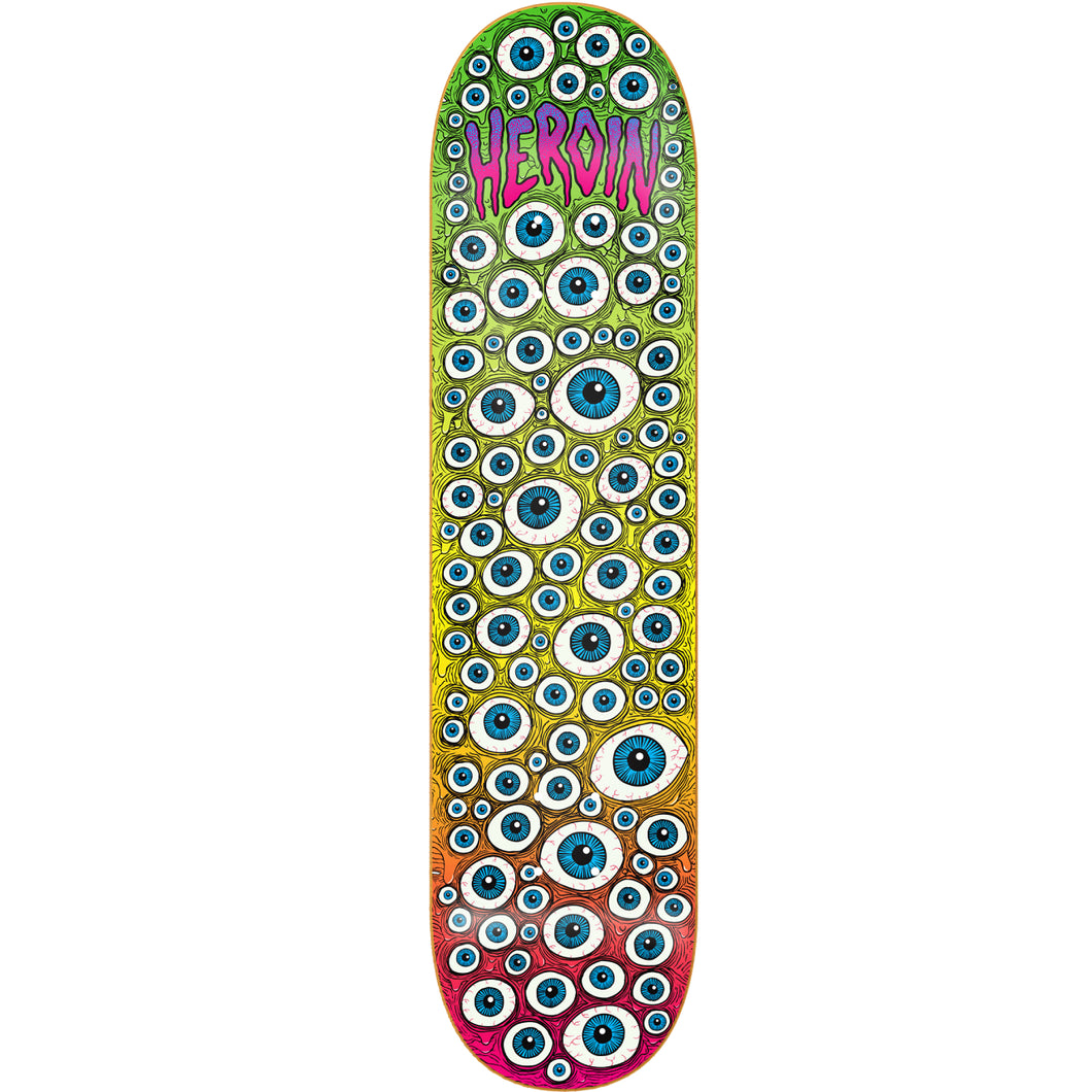 Heroin Skateboards Toxic Fade Eyes Skateboard Deck - 8.00