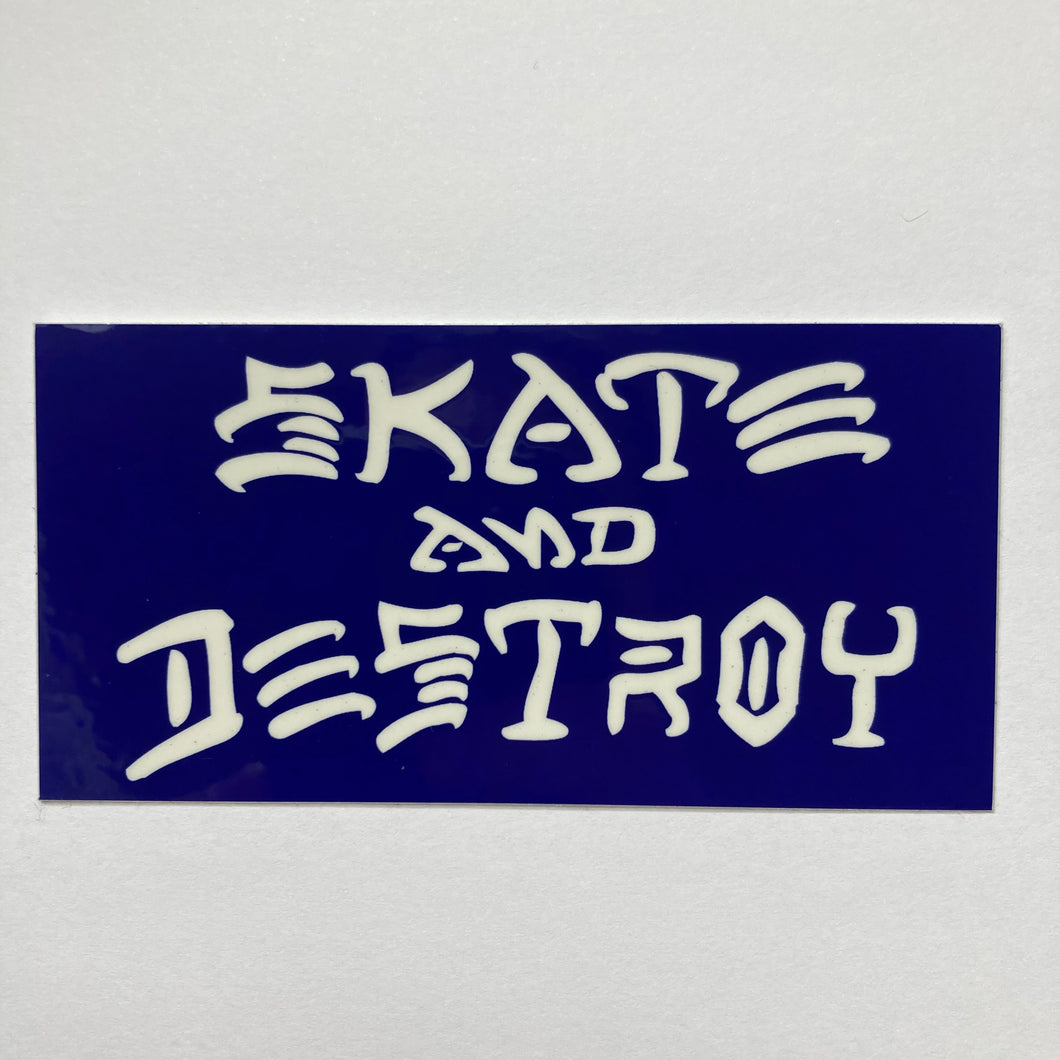 Thrasher Magazine - Skate And Destroy Sticker - Blue