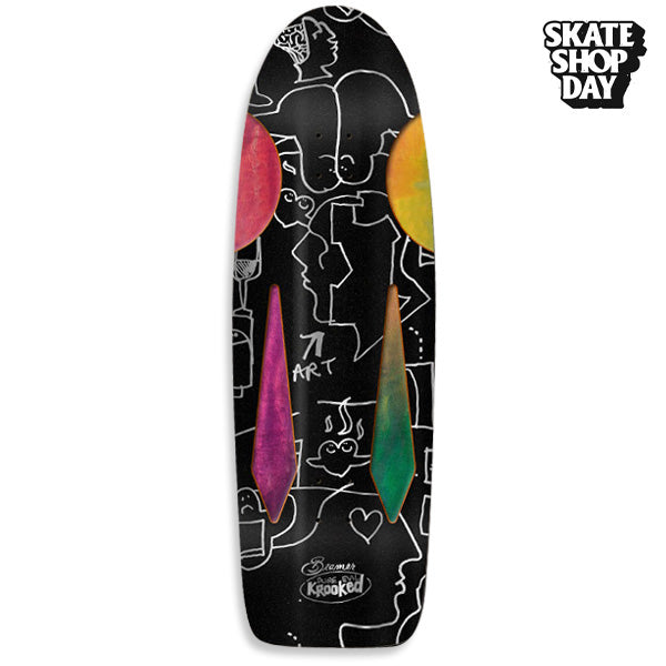 Krooked Skate Shop Day 2023 Special Release - Pure Evil Beamer Custom Shape Skateboard Deck- 10.75 (Mark Gonzales)