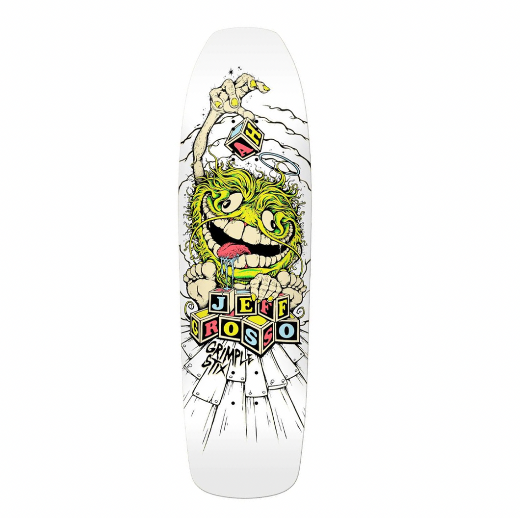 Anti Hero Grimple Stix Grosso Skateboard Deck 9.25 - White