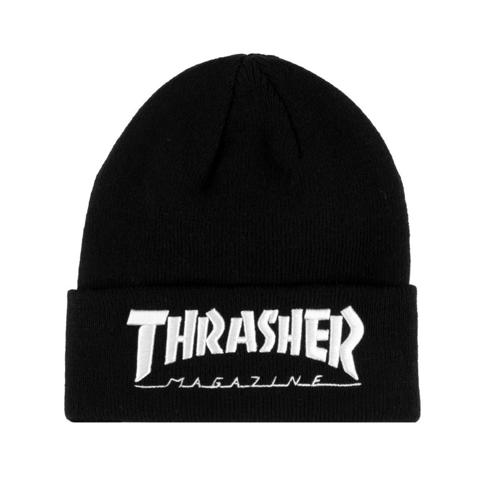 Thrasher Magazine Logo Embroidered Beanie - Black