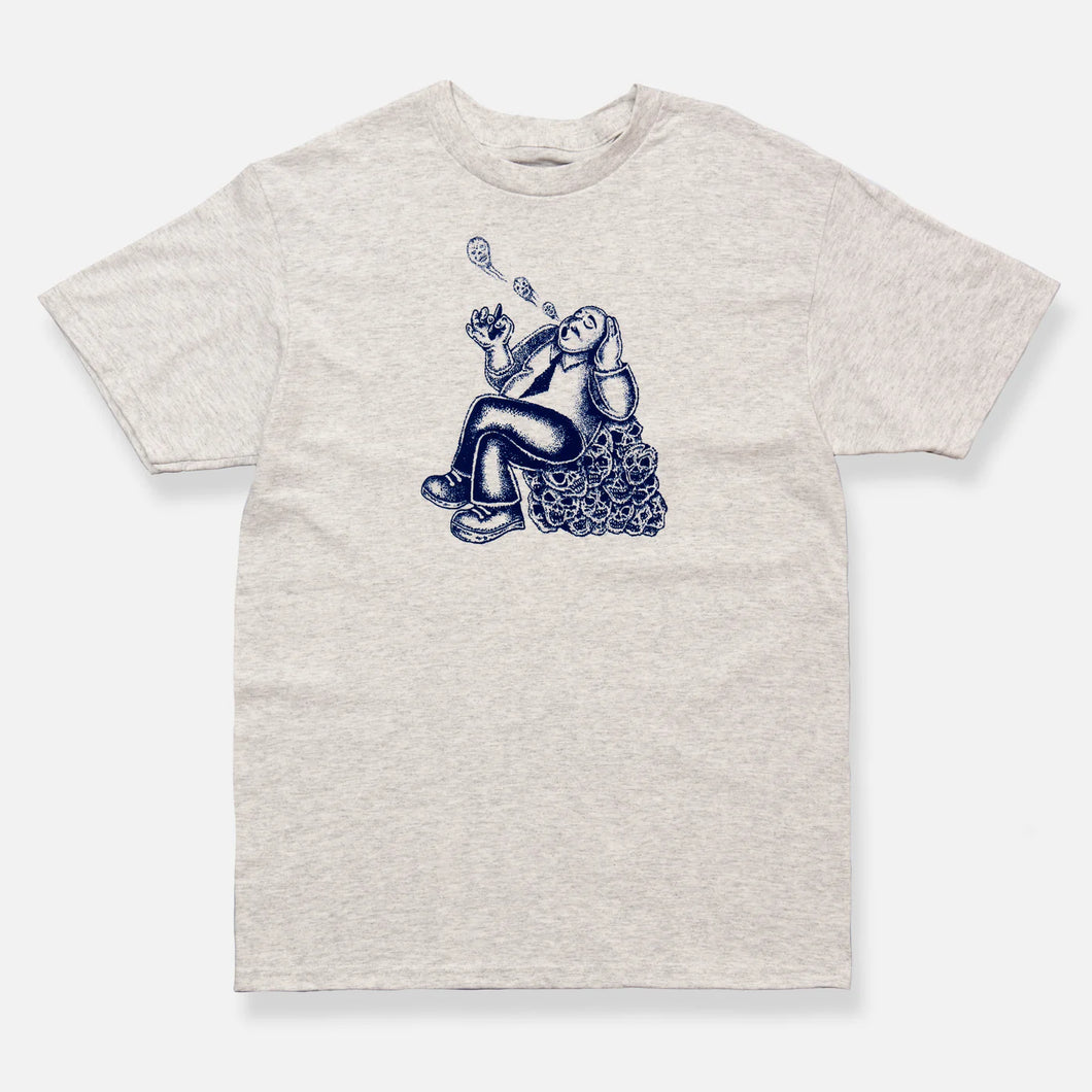 Baker Skull Break Tee - Ash Grey