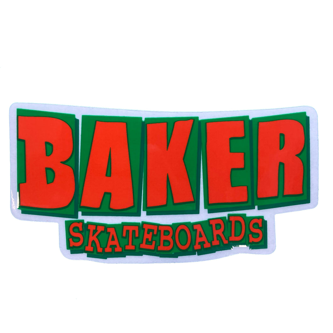 Baker Skateboards - Brand Logo Sticker - Red/Green