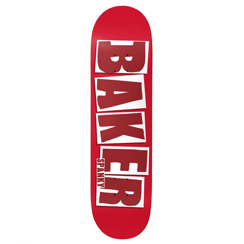 Baker Skateboards Spanky Brand Name Red Skateboard Deck - 8.25