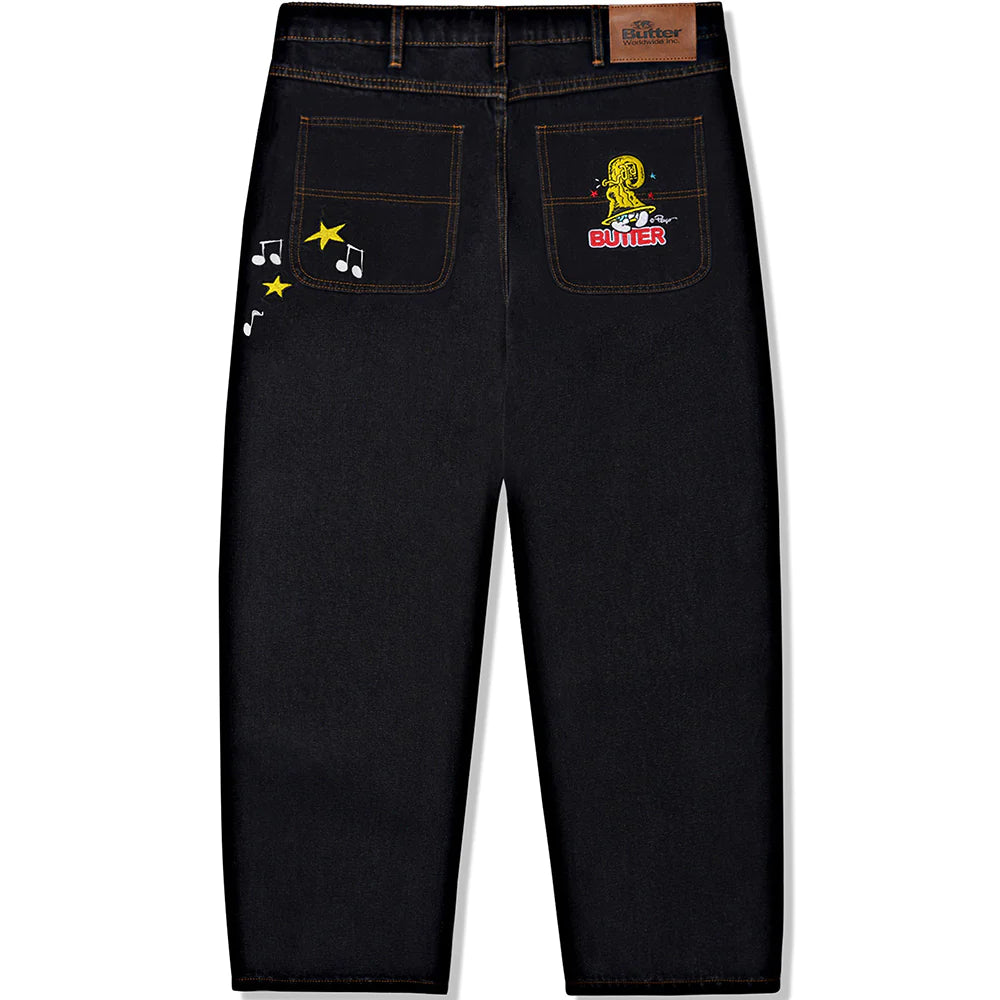 Butter Goods x The Smurfs Harmony Denim Pants Washed Black Washed Bl