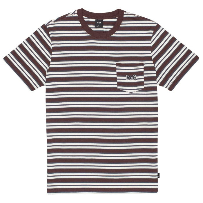 HUF Jett Stripe S/S Knitted Top - Deep Mahogany