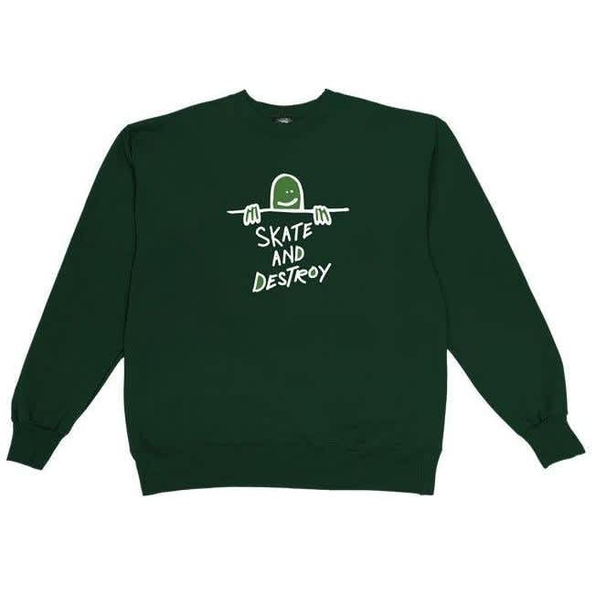 Thrasher Magazine Gonz Skate And Destroy Crew Neck Sweatshirt - Forest Green