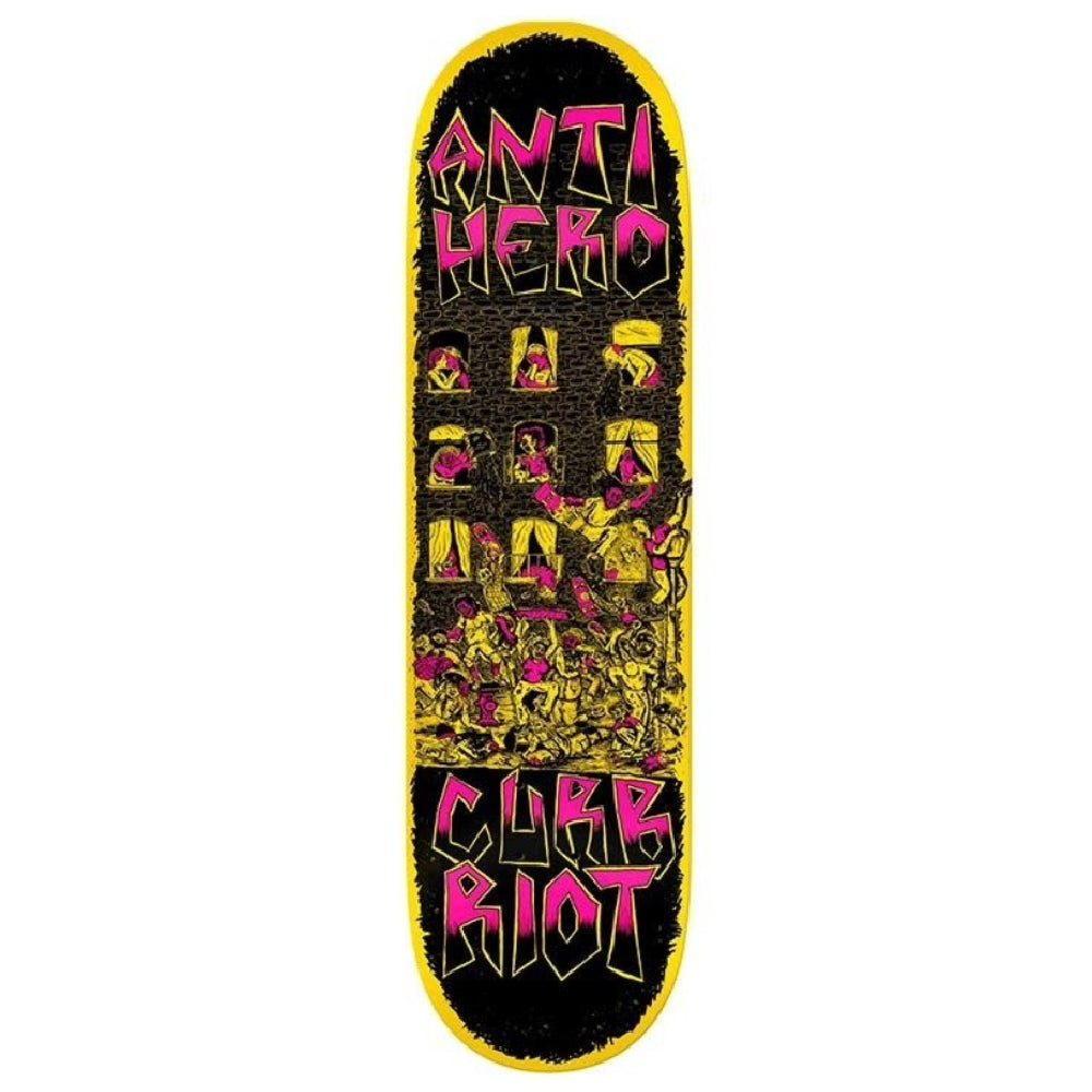 Anti Hero Curb Riot Team Skateboard Deck Yellow - 8.5