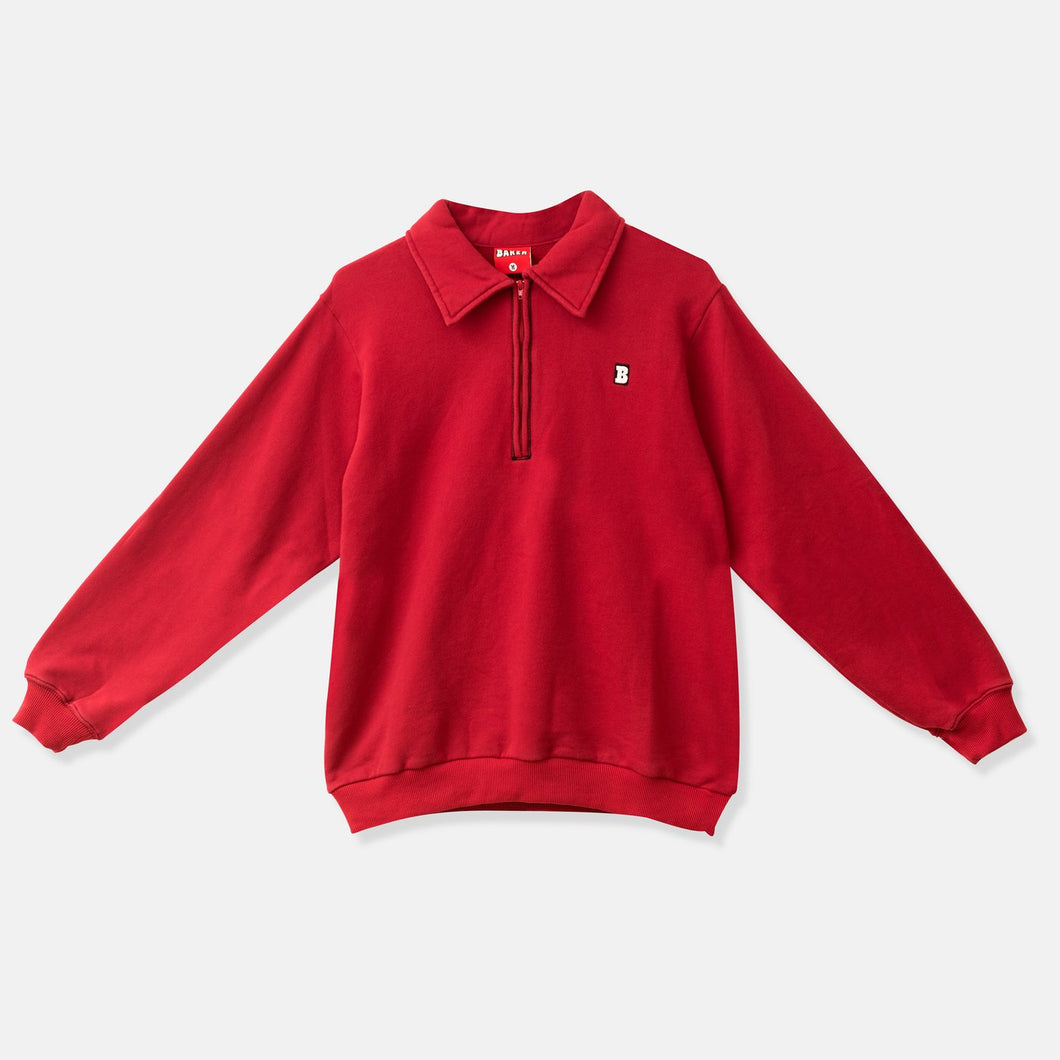 Baker Skateboards Capital B Quarter Zip Sweatshirt - Red