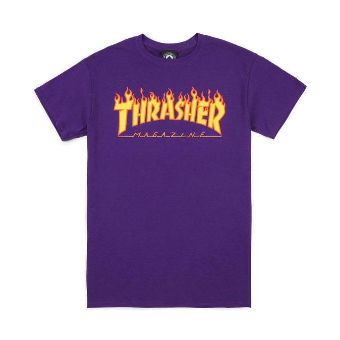 Thrasher Magazine Flame Logo T-Shirt - Purple