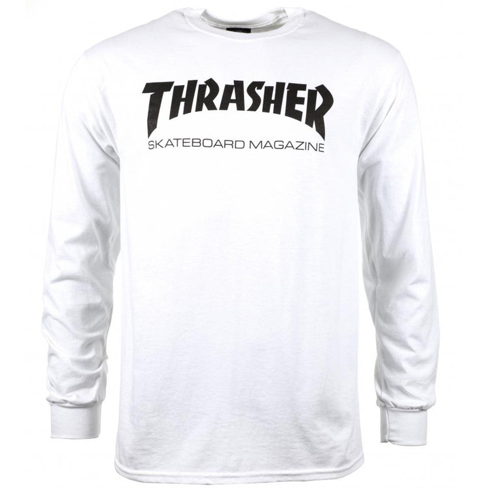 Thrasher Magazine Logo Long Sleeve T Shirt - White