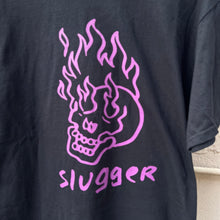 Slugger Flaming Skully T-shirt black /Purple Print