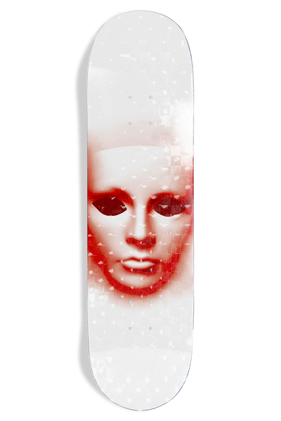 Opera Mask Logo Ex7 Holographic Skateboard Deck - 8.5 (White)