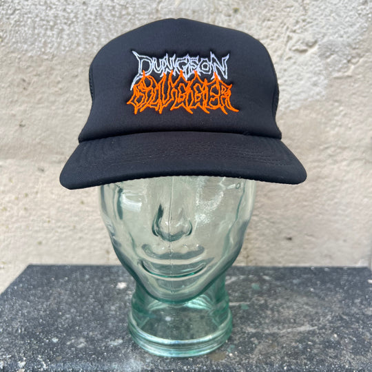 Dungeon X Slugger Collab Cap - Black Mesh Back (Orange Stitch)