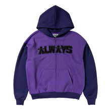 Always Do What You Should Do Human Applique Zip Up Hoodie - Purple