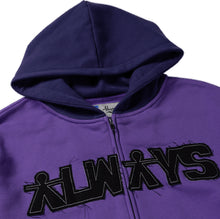 Always Do What You Should Do Human Applique Zip Up Hoodie - Purple