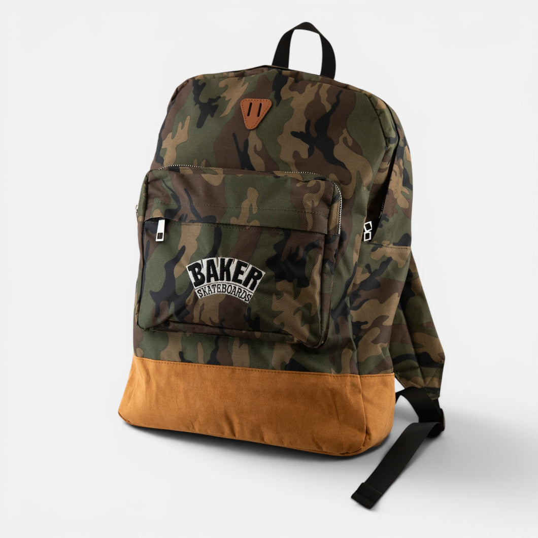Baker Brand Logo Camo backpack