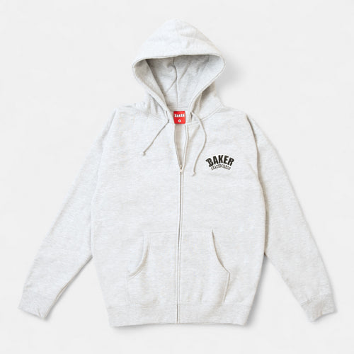 Baker Skateboards Arch Logo Zip Up Hoodie - Heather Grey