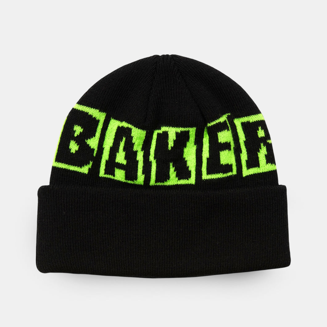 Baker Skateboards  Brand Logo Beanie - Black/Neon